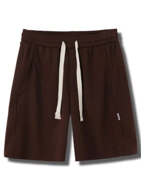 Waffle Textured Shorts with Wide Drawstring