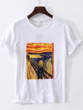 Men's Solid Color Basic Printed T-Shirt