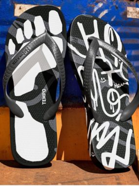 Men's Casual Contrast Print Anti Slip Flip Flops