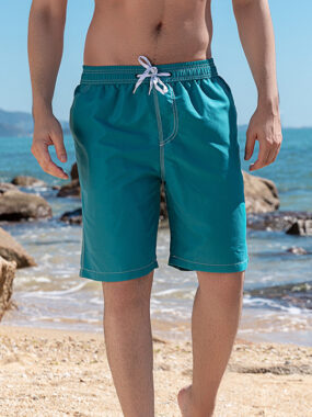 Men's Solid Color Quick Dry Beach Shorts