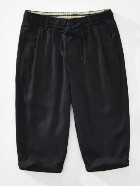 Men's Pure Linen Knee Length Shorts