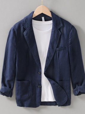 Business Casual Pure Linen Men Blazer
