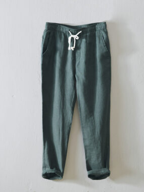 Pure Linen Breathable Straight Cut Pants