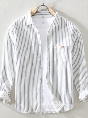 Striped Summer Long Sleeve Office Casual Shirt
