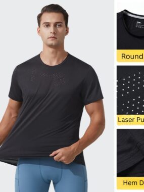 Gym T-shirt with Mesh on Chest