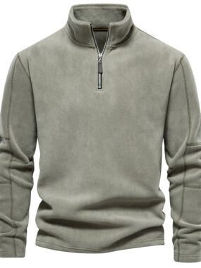 Half Zipper Thick Fleeced Sweater