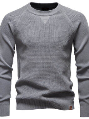 Tone-on-tone Raglan Casual Knit Sweater