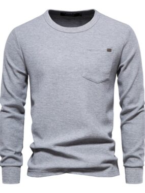 Slim Fit Round Neck Sweatshirt With Chest Pocket