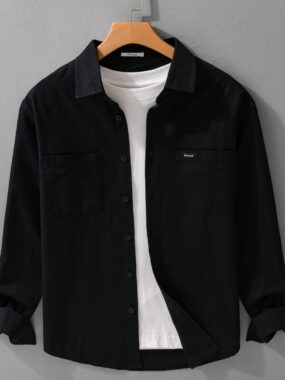 Thick Long Sleeve Double Chest Pocket Shirt