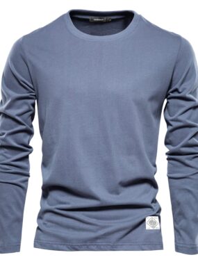 Pure Cotton Round Neck Long Sleeve T-Shirt