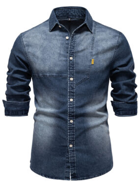 Men's Spring Autumn Denim Long Sleeve Shirt