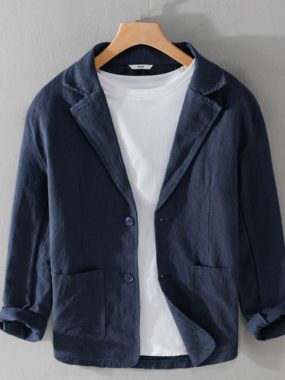 Linen Cotton Blend Casual Blazer