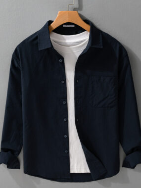 Same Hue Striped Casual Men's Shirt