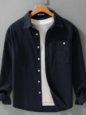 Minimalist Shirt With Curved Chest Pocket