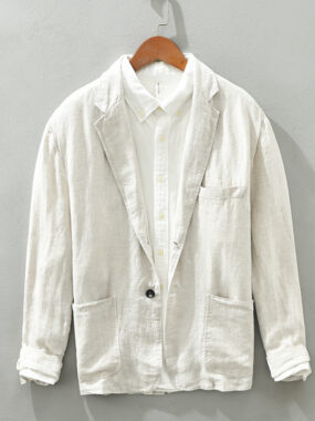 Pure Linen Blazer with Top Pocket