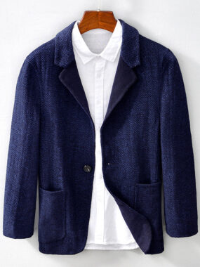 Real Sheep Wool Blend Business Casual Blazer