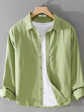 Simple Pure Cotton Buttons-Up Shirt