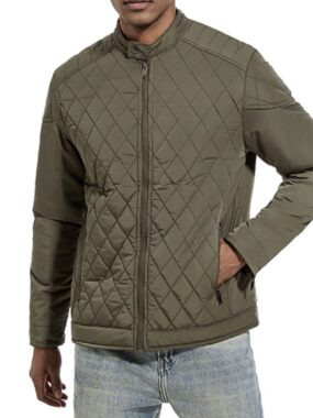 Lattice Slim Fit Bomber Jacket