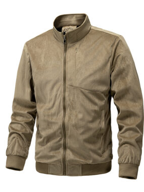 Winter Solid Velvet Zip-Up Jacket