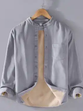 Heavyweight Fleeced Mao Collar Shirt / Jacket