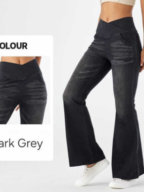 Flared Gradient Elastic Jeans Pants