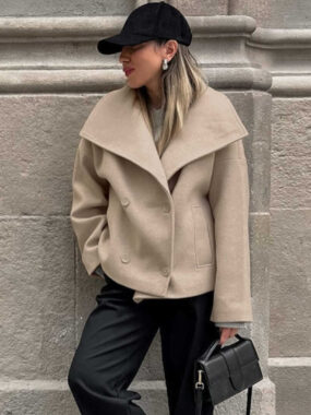 Wide Shawl Collar Outwear Jacket