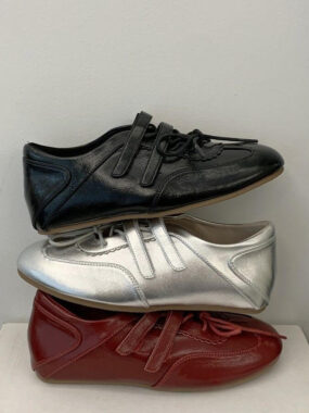 Double Velcro Strap Bow Sneakers