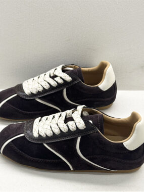 Faux Suede Contrast Trim Sneakers