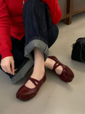 Tabi Criss Cross Suede Mary Janes