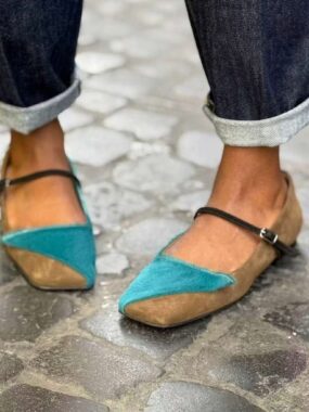 Multi-Colored Suede Mary Janes