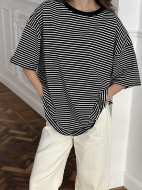 Oversize Basic Striped T-shirt