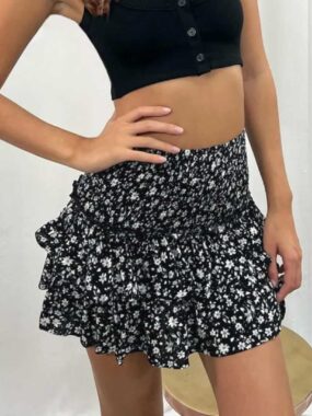 Bohemian Tiered Mini Floral Skirts