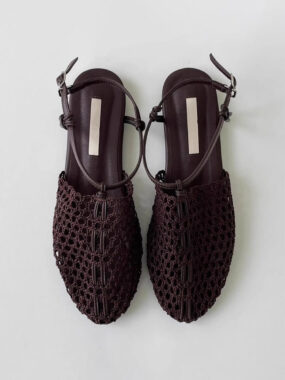 Ankle T-Strap Crocheted Flats