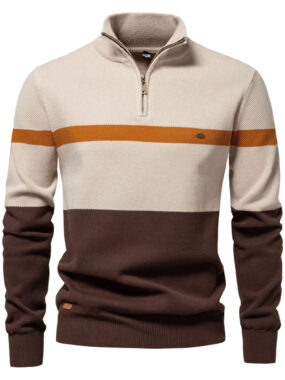 High Neck Colorblocked Sweater