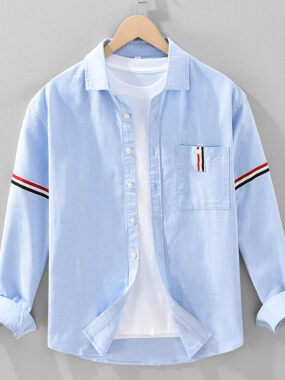 Long Sleeve Buttons Shirt with Trims