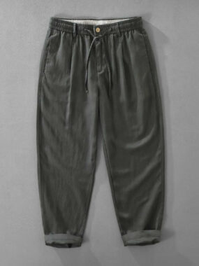 Slight Balloon Fit Linen Blend Pants