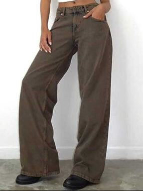 Y2K Washed Baggy Low Rise Denim Pants