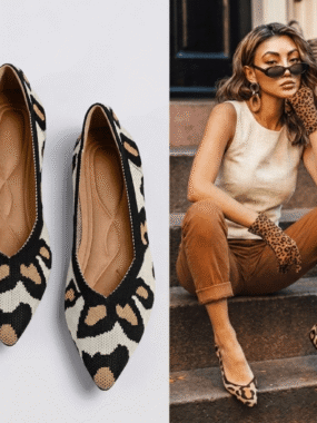 Pointy Mesh Patterned Slip-on Ballerina