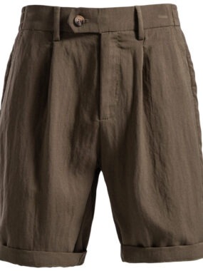Lyocell Blend Classic Shorts with Hem Fold