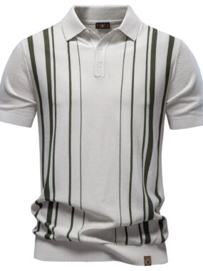 Polo Tshirt with Irregular Stripes