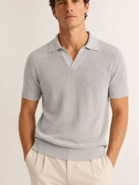 Open Collar Resort Knit Polo