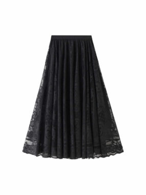 Scalloped Full Lace A-line Midi Skirt