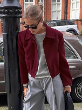 Structured Bomber-Style with Pointed Collar
