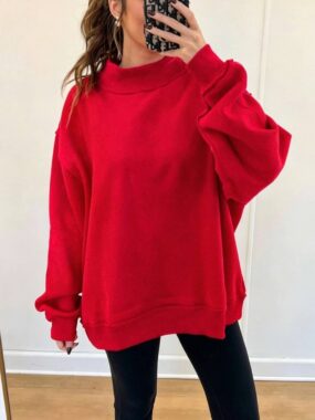 Plain Simple Loose Fit Crew Sweatshirt