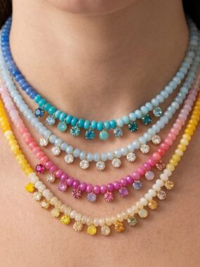 Vibrant Gradient Beaded Choker Necklace