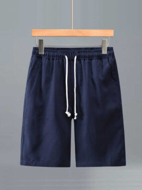 Lyocell Linen Elastic Waist Classic Shorts