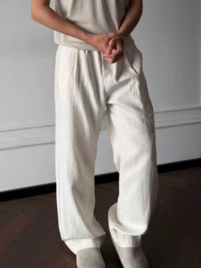 Lyocell Linen Comfy Classic Pleated Trousers