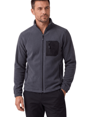 Fleeced Zip Jacket with Contrast Chest Pocket