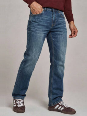 Mid Rise VTG Wash Straight Denim Pants