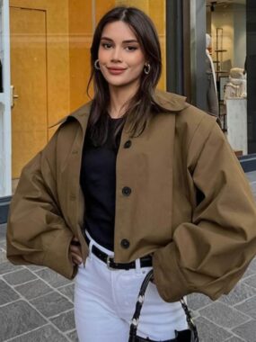 Wide Sleeve Boxy Utility Short Jacket